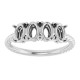 Family Rope Ring Mounting in 18 Karat White Gold for Oval Stone