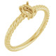 Family Rope Ring Mounting in 10 Karat Yellow Gold for Oval Stone