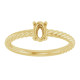 Family Rope Ring Mounting in 10 Karat Yellow Gold for Oval Stone