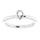 Family Stackable Bezel Set Ring Mounting in 10 Karat White Gold for Pear shape Stone