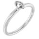 Family Stackable Bezel Set Ring Mounting in 18 Karat White Gold for Marquise Stone