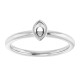 Family Stackable Bezel Set Ring Mounting in 18 Karat White Gold for Marquise Stone