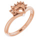 Accented Heart Ring Mounting in 18 Karat Rose Gold for Heart shape Stone