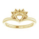 Accented Heart Ring Mounting in 10 Karat Yellow Gold for Heart shape Stone