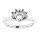 Accented Heart Ring Mounting in 10 Karat White Gold for Heart shape Stone