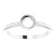 Rose Cut Stackable Ring Mounting in 10 Karat White Gold for Round Stone