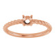 Rope Solitaire Ring Mounting in 18 Karat Rose Gold for Round Stone