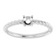 Rope Solitaire Ring Mounting in 10 Karat White Gold for Round Stone