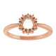 Family Beaded Circle Ring Mounting in 18 Karat Rose Gold for Round Stone