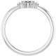 Family Beaded Circle Ring Mounting in 18 Karat White Gold for Round Stone