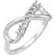 Family Infinity Inspired Ring Mounting in 10 Karat White Gold for Round Stone