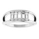 Family Negative Space Ring Mounting in 10 Karat White Gold for Straight baguette Stone