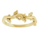 Family Floral Ring Mounting in 10 Karat Yellow Gold for Round Stone