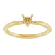 Heart Solitaire Ring Mounting in 18 Karat Yellow Gold for Heart shape Stone