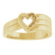 Family Engravable Heart Ring Mounting in 10 Karat Yellow Gold for Round Stone