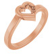 Family Engravable Heart Ring Mounting in 10 Karat Rose Gold for Round Stone