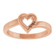 Family Engravable Heart Ring Mounting in 10 Karat Rose Gold for Round Stone