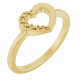 Family Heart Ring Mounting in 10 Karat Yellow Gold for Round Stone