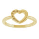 Family Heart Ring Mounting in 10 Karat Yellow Gold for Round Stone
