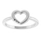 Family Heart Ring Mounting in 10 Karat White Gold for Round Stone