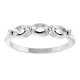 Family Stackable Ring Mounting in 10 Karat White Gold for Oval Stone