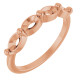 Family Stackable Ring Mounting in 10 Karat Rose Gold for Oval Stone