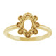 Halo Style Pearl Ring Mounting in 18 Karat Yellow Gold for Oval Stone