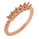 Accented Family Ring Mounting in 10 Karat Rose Gold for Round Stone