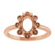 Halo Style Pearl Ring Mounting in 10 Karat Rose Gold for Oval Stone