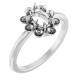 Halo Style Pearl Ring Mounting in 10 Karat White Gold for Oval Stone