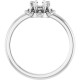 Halo Style Pearl Ring Mounting in 10 Karat White Gold for Oval Stone