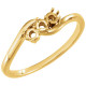 Three Stone Ring Mounting in 10 Karat Yellow Gold for Round Stone