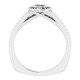 Bezel Set Halo Style Engagement Ring Mounting in Sterling Silver for Round Stone