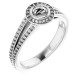 Bezel Set Halo Style Engagement Ring Mounting in 10 Karat White Gold for Round Stone