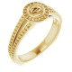 Bezel Set Halo Style Engagement Ring Mounting in 10 Karat Yellow Gold for Round Stone