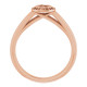 Bezel Set Halo Style Engagement Ring Mounting in 14 Karat Rose Gold for Round Stone