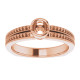 Bezel Set Accented Ring Mounting in 18 Karat Rose Gold for Round Stone