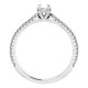 Pavé Accented Engagement Ring Mounting in 18 Karat White Gold for Round Stone