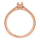 Pavé Accented Engagement Ring Mounting in 14 Karat Rose Gold for Round Stone