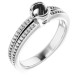 Bezel Set Accented Ring Mounting in 18 Karat White Gold for Round Stone