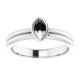 Bezel Set Solitaire Engagement Ring Mounting in 10 Karat White Gold for Marquise Stone
