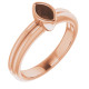 Bezel Set Solitaire Engagement Ring Mounting in 10 Karat Rose Gold for Marquise Stone