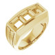 Three Stone Ring Mounting in 10 Karat Yellow Gold for Square Stone