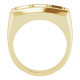 Three Stone Ring Mounting in 14 Karat Yellow Gold for Square Stone