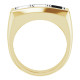 Three Stone Ring Mounting in 14 Karat Yellow/White Gold for Square Stone