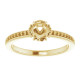 Halo Style Engagement Ring Mounting in 14 Karat Yellow Gold for Round Stone