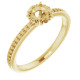 Halo Style Engagement Ring Mounting in 10 Karat Yellow Gold for Round Stone