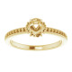 Halo Style Engagement Ring Mounting in 18 Karat Yellow Gold for Round Stone