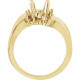 Accented Bypass Ring Mounting in 14 Karat Yellow Gold for Oval Stone