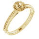 Halo Style Ring Mounting in 14 Karat Yellow Gold for Round Stone